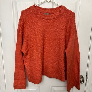 Falls Creek Knit Orange Crew Neck Bell Sleeve Sweater XL